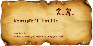 Kostyál Matild névjegykártya