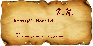 Kostyál Matild névjegykártya